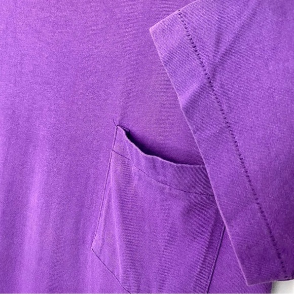 Vintage 80’s BVD Purple Single Stitch Selvedge Pocket T Shirt Made In USA Medium - Picture 2 of 7